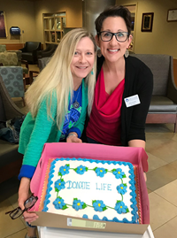 Kelly with living donor cake